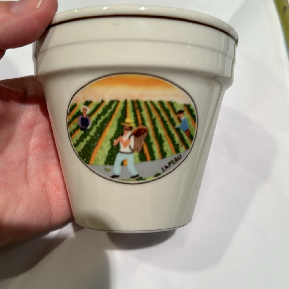 Vintage Laplau Ceramic Mini Flower Pot set of 2 - Picture 3 of 5